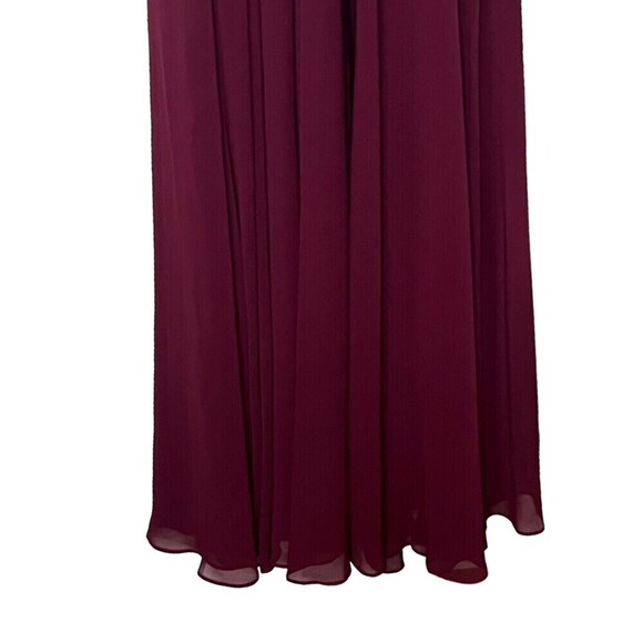 Marchesa Notte Bridesmaid Burgundy Valentia Long Gown ALine Straps Womens Size 8 - Picture 7 of 12
